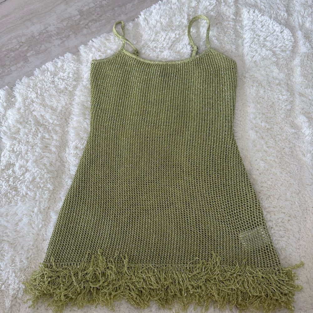 White Fox Boutique Olive Green Knit Dress